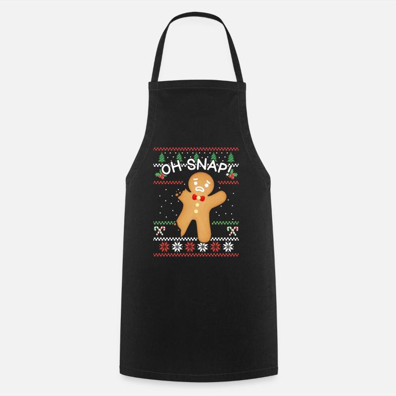 Oh Snap Lebkuchenmann Weihnachts-Backoutfit - Kochschürze - Schwarz