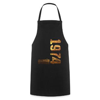 Légendaire depuis septembre 1974 Anniversaire - Tablier de cuisine - noir - Devant - AI Model Male 185 dark (185cm)