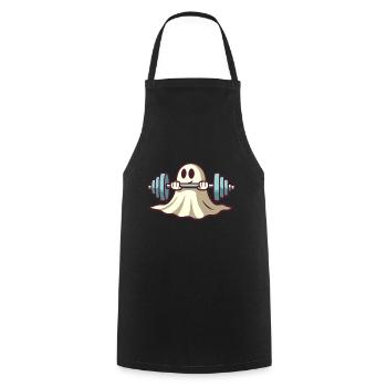 Bodybuilding Ghost Funny Gym Ghost - Cooking Apron - black - Front - AI Model Male 185 dark (185cm)