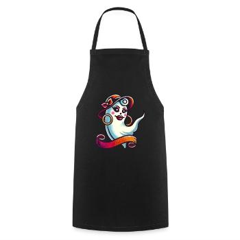 Drôle Glamour Goule Flashy Halloween - Tablier de cuisine - noir - Devant - AI Model Male 185 dark (185cm)