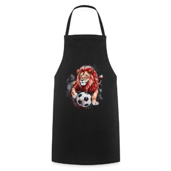 Lion Football Coloré Hongrie Animal Design Print - Tablier de cuisine - noir - Devant - AI Model Male 185 dark (185cm)