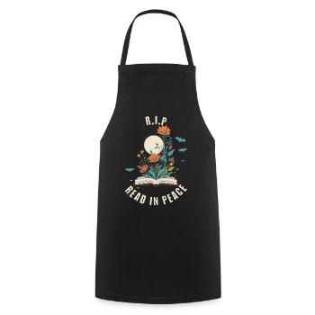 Drôle Livre Amoureux Design Effrayant Halloween - Tablier de cuisine - noir - Devant - AI Model Male 185 dark (185cm)