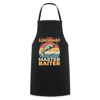 The Legendary Master Baiter Fishing Humor - Cooking Apron - black - Front - AI Model Male 185 dark (185cm)