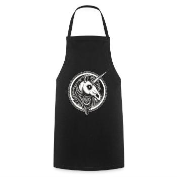 Creepy Gothic Unicorn Aesthetic Goth Design - Cooking Apron - black - Front - AI Model Male 185 dark (185cm)