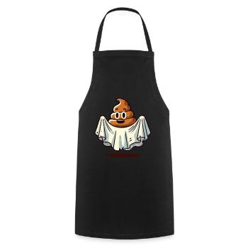 Funny Poop Pile Ghost Bull Sheet Poop - Cooking Apron - black - Front - AI Model Male 185 dark (185cm)