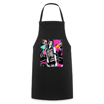 Art audacieux de la mode de rue - Tablier de cuisine - noir - Devant - AI Model Male 185 dark (185cm)