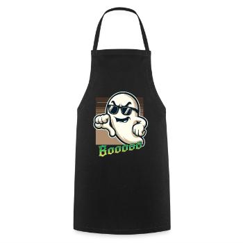 Booing Ghost Funny Ghost Halloween Design - Cooking Apron - black - Front - AI Model Male 185 dark (185cm)