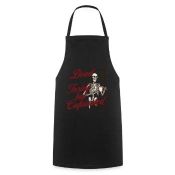 Halloween Coffee Lover Skeleton Coffee Design - Cooking Apron - black - Front - AI Model Male 185 dark (185cm)
