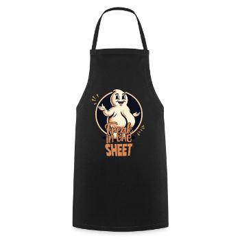 Freak under the Sheet Funny Ghost Design - Cooking Apron - black - Front - AI Model Male 185 dark (185cm)
