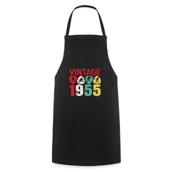 1955 Geburtstag Rock n Roll Vintage - Kochschürze - Schwarz - Vorne - AI Model Male 185 dark (185cm)