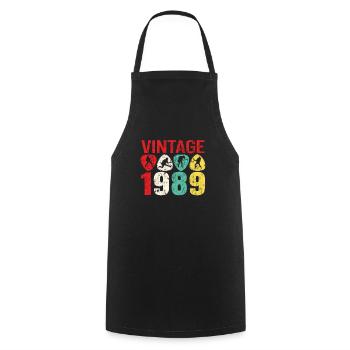 1989 Geburtstag Rock n Roll Vintage - Kochschürze - Schwarz - Vorne - AI Model Male 185 dark (185cm)