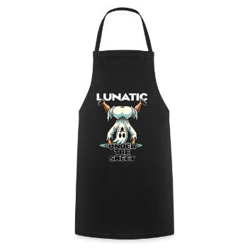Lunatique sous feuille drôle Ghost Design - Tablier de cuisine - noir - Devant - AI Model Male 185 dark (185cm)