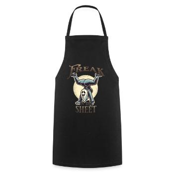Freak In The Sheet Funny Halloween Ghost - Cooking Apron - black - Front - AI Model Male 185 dark (185cm)
