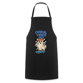 Ghoul Vibes Only Funny Saying Design - Cooking Apron - black - Front - AI Model Male 185 dark (185cm)
