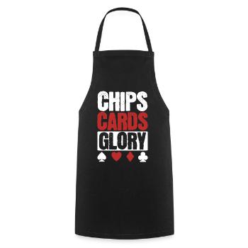 Jetons, Cartes, Glory Poker Lover - Tablier de cuisine - noir - Devant - AI Model Male 185 dark (185cm)