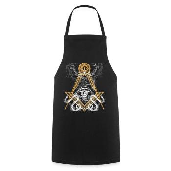 Emblème de l’œil maçonnique - Tablier de cuisine - noir - Devant - AI Model Male 185 dark (185cm)