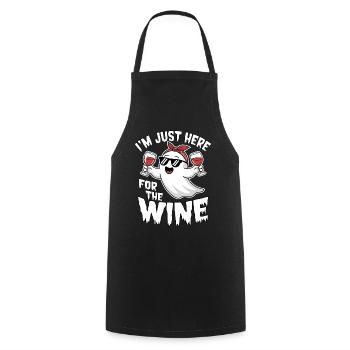 Fantôme d’Halloween, je suis juste là pour le vin - Tablier de cuisine - noir - Devant - AI Model Male 185 dark (185cm)