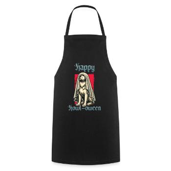 Happy Howl-oween Lustiger Hunde Halloween Spruch - Kochschürze - Schwarz - Vorne - AI Model Male 185 dark (185cm)