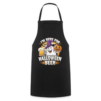 Lustiger Geist I'm here for Halloween Beer - Cooking Apron - black - Front - AI Model Male 185 dark (185cm)