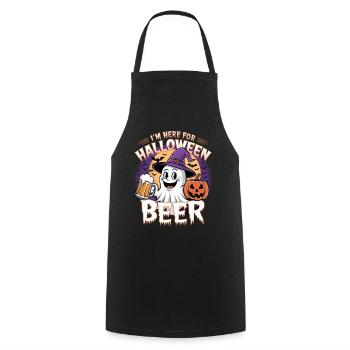 Lustiger Geist I'm here for Halloween Beer - Cooking Apron - black - Front - AI Model Male 185 dark (185cm)