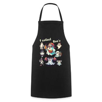 Lustiger Gespenster Sammler Vintage Retro Design - Kochschürze - Schwarz - Vorne - AI Model Male 185 dark (185cm)