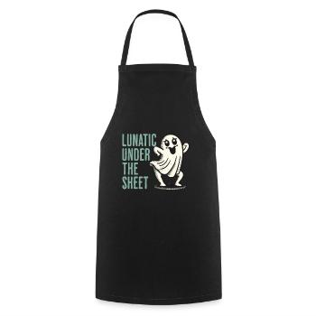 Lunatique sous le drap drôle de conception fantôme - Tablier de cuisine - noir - Devant - AI Model Male 185 dark (185cm)