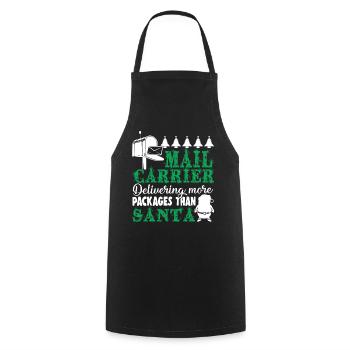 Mail Carrier Christmas Delivering More Packages - Cooking Apron - black - Front - AI Model Male 185 dark (185cm)