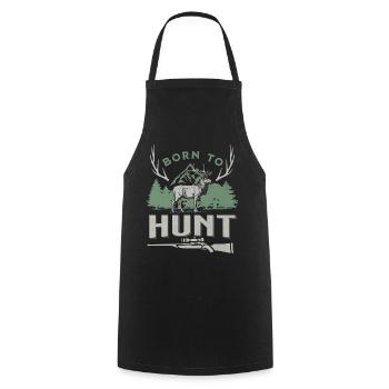 Né pour chasser le cerf majestueux - Tablier de cuisine - noir - Devant - AI Model Male 185 dark (185cm)