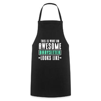 Babysitter Babysitting - Cooking Apron - black - Front - AI Model Male 185 dark (185cm)