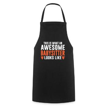 Babysitter Babysitting - Cooking Apron - black - Front - AI Model Male 185 dark (185cm)