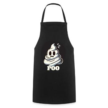 Funny poop pile ghost poo instead of boo - Cooking Apron - black - Front - AI Model Male 185 dark (185cm)