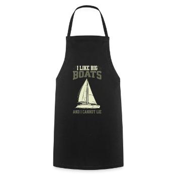 J’aime les grands bateaux et je ne peux pas mentir - voilier - Tablier de cuisine - noir - Devant - AI Model Male 185 dark (185cm)