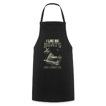 I Like Big Boats And I Cannot Lie Tropical Yacht - Cooking Apron - black - Front - AI Model Male 185 dark (185cm)