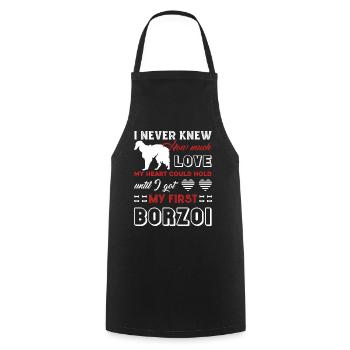 I Love My First Borzoi - Cooking Apron - black - Front - AI Model Male 185 dark (185cm)