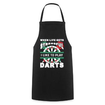 Dart I Like To Play Darts - Cooking Apron - black - Front - AI Model Male 185 dark (185cm)