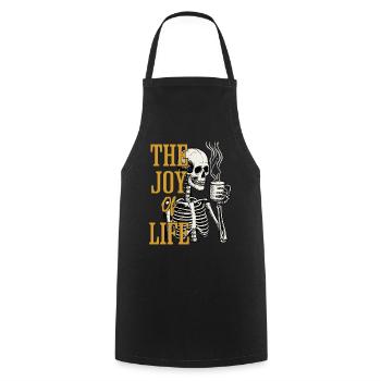 Coffee The Joy Of Life Funny Coffee Lover - Cooking Apron - black - Front - AI Model Male 185 dark (185cm)