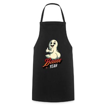 Boo Yeah Fantôme Drôle Dire Design - Tablier de cuisine - noir - Devant - AI Model Male 185 dark (185cm)