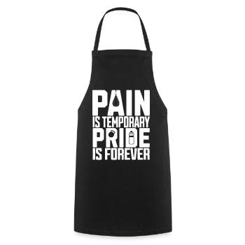 La douleur est temporaire L’orgueil est pour toujours Gym - Tablier de cuisine - noir - Devant - AI Model Male 185 dark (185cm)
