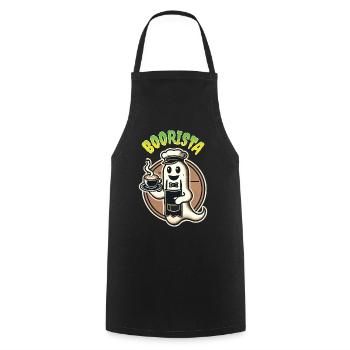 Funny Coffee Saying Spooky Ghosts - Cooking Apron - black - Front - AI Model Male 185 dark (185cm)