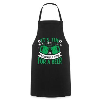 Christmas Wonderful Time For A Beer - Cooking Apron - black - Front - AI Model Male 185 dark (185cm)