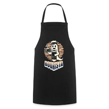 Boorista Café Drôle Disant Halloween - Tablier de cuisine - noir - Devant - AI Model Male 185 dark (185cm)