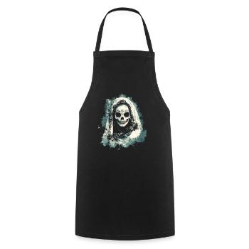 Day of the Dead La Catrina Skull Design - Cooking Apron - black - Front - AI Model Male 185 dark (185cm)