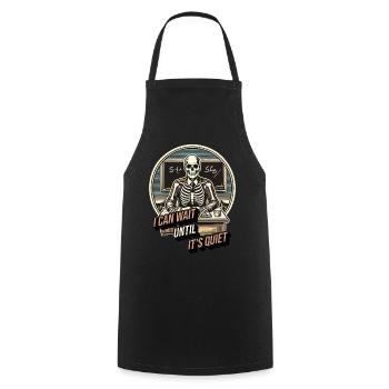 Drôle d’enseignant Halloween disant que peut attendre - Tablier de cuisine - noir - Devant - AI Model Male 185 dark (185cm)