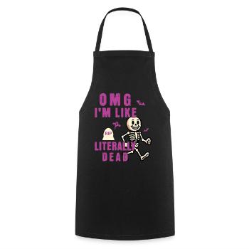 Lustiger Halloween Spruch Omg Im Dead Retro - Kochschürze - Schwarz - Vorne - AI Model Male 185 dark (185cm)