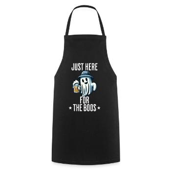 Funny Halloween Drinking Party Alcohol Ghost - Cooking Apron - black - Front - AI Model Male 185 dark (185cm)