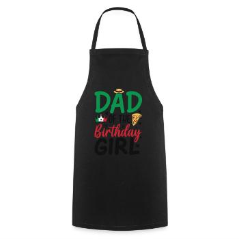 Papa de la fille d’anniversaire - Tablier de cuisine - noir - Devant - AI Model Male 185 dark (185cm)