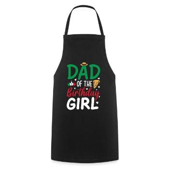Papa de la fille d’anniversaire - Tablier de cuisine - noir - Devant - AI Model Male 185 dark (185cm)