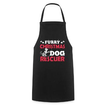 Christmas Furry Dog Rescuer Christmas - Cooking Apron - black - Front - AI Model Male 185 dark (185cm)