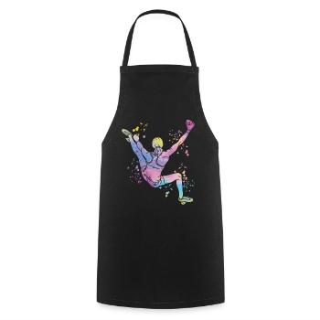 Boulderer Colorsplash Boulder Bouldering - Cooking Apron - black - Front - AI Model Male 185 dark (185cm)