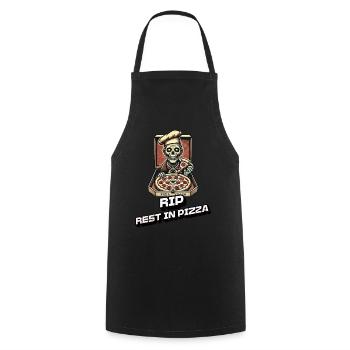 Rest In Pizza Lustiger Pizzaliebhaber Spruch - Kochschürze - Schwarz - Vorne - AI Model Male 185 dark (185cm)